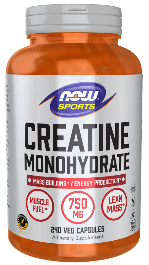 Creatine Monohydrate 750 mg - 240 Veg Capsules Bottle Front
