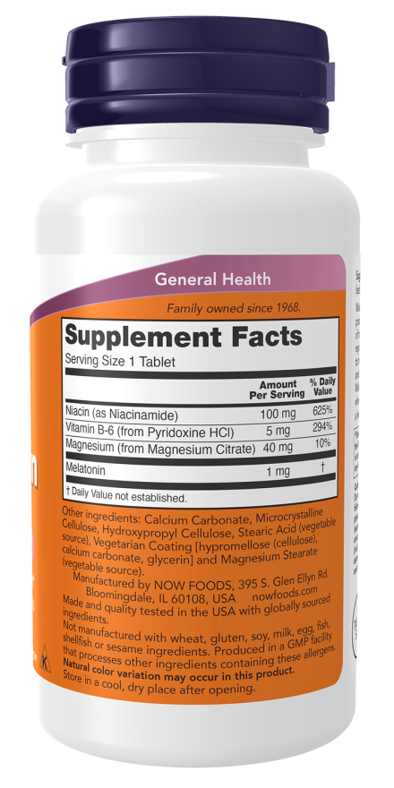 Melatonin 1 mg - 100 Tablets Bottle Right