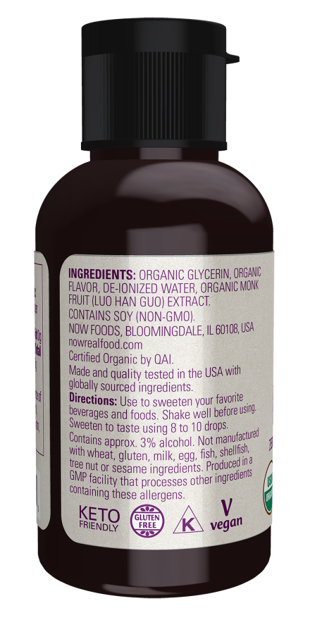 Monk Fruit Caramel Liquid, Organic - 1.8 fl. oz. Bottle Left