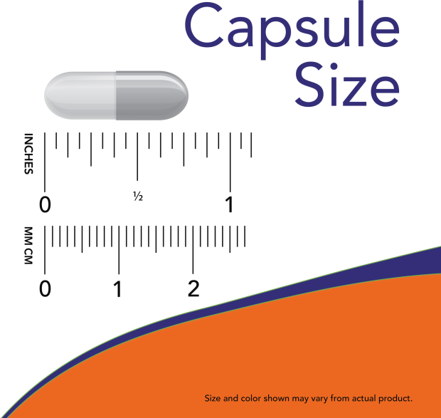 Vitamin D 1000 IU Dry - 120 Veg Capsules Size Chart .875 inch