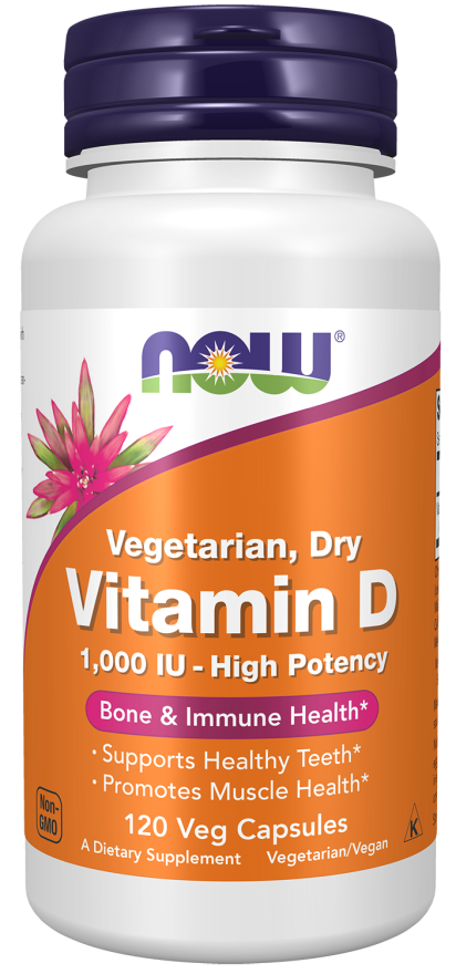 Vitamin D 1000 IU Dry - 120 Veg Capsules Bottle Front