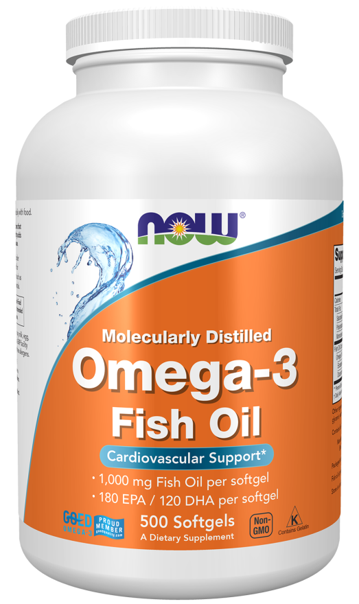 Omega-3, Molecularly Distilled - 500 Softgels Bottle Front