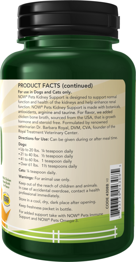 Kidney Support for Dogs & Cats Powder - 4.2 oz. Bottle Right