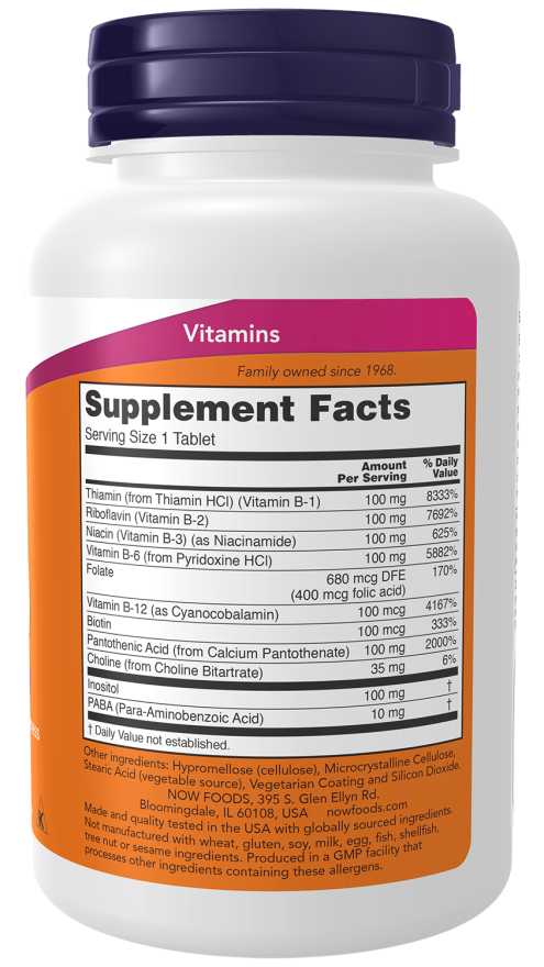 Vitamin B-100 Sustained Release - 100 Tablets Bottle Right