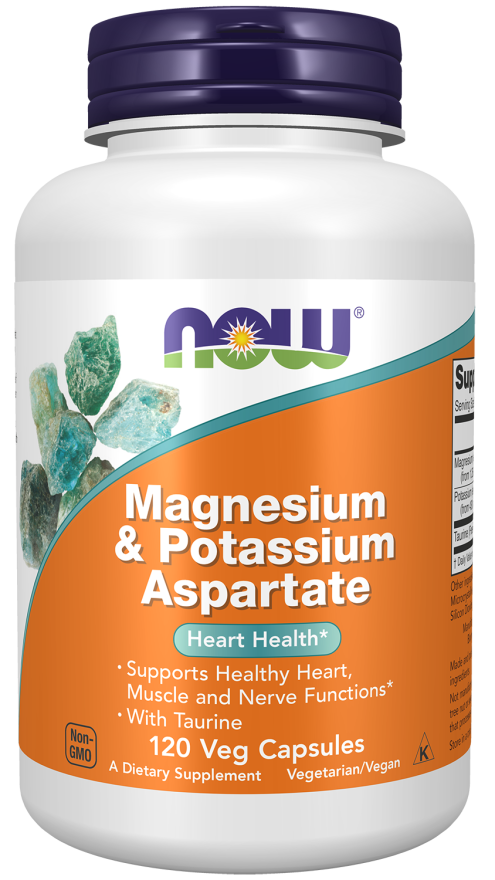 Magnesium & Potassium Aspartate - 120 Veg Capsules Bottle Front