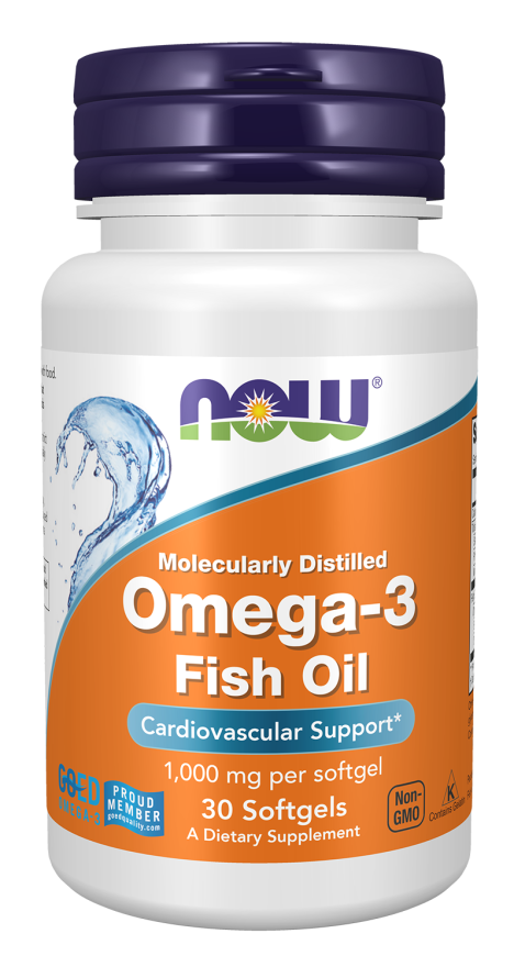 Omega-3, Molecularly Distilled - 30 Softgels Bottle Front