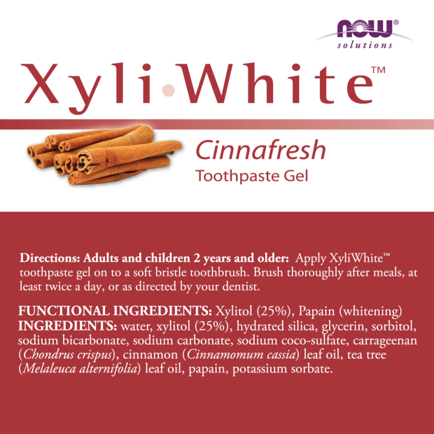 Xyliwhite™ Cinnafresh Toothpaste Gel - 6.4 oz. Product Label