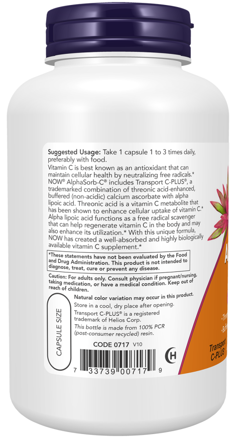 AlphaSorb-C® 500 - 180 Veg Capsules Bottle Left