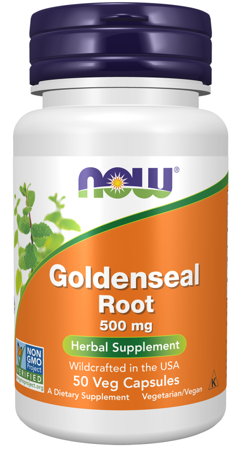 Goldenseal Root 500 mg - 50 Veg Capsules Bottle Front
