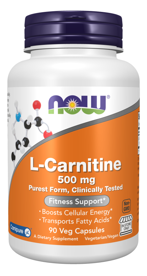 L-Carnitine 500 mg - 90 Veg Capsules Bottle Front