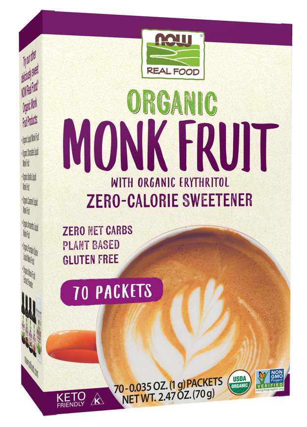 Monk Fruit, Organic - 70 Packets Box front