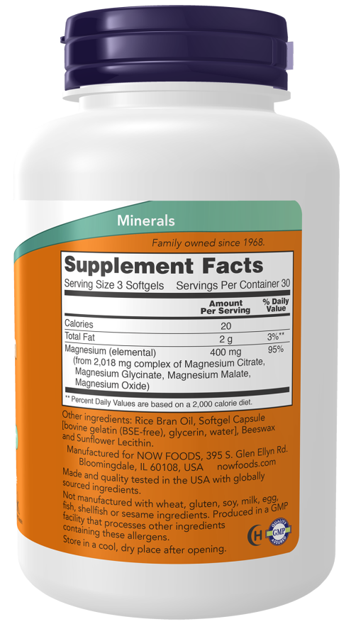 Magnesium Citrate - 90 Softgels Bottle Right 