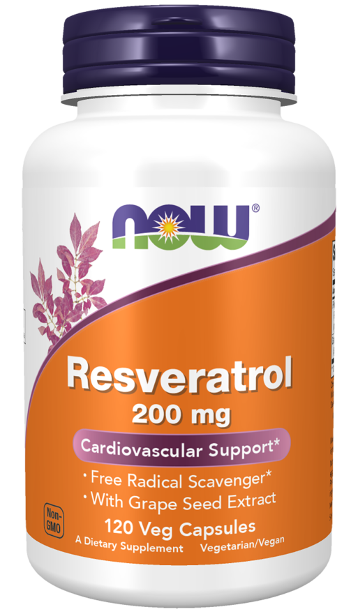 Natural Resveratrol 200 mg - 120 Veg Capsules Bottle Front