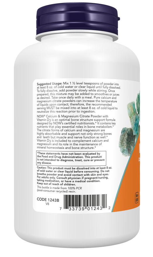 Calcium & Magnesium Powder - 8 oz. Bottle Left