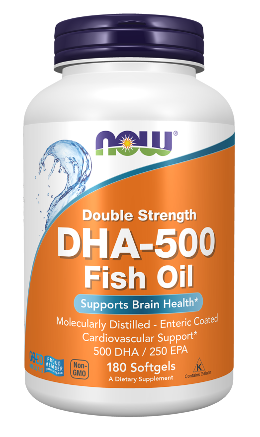 DHA-500, Double Strength - 180 Softgels Bottle Front