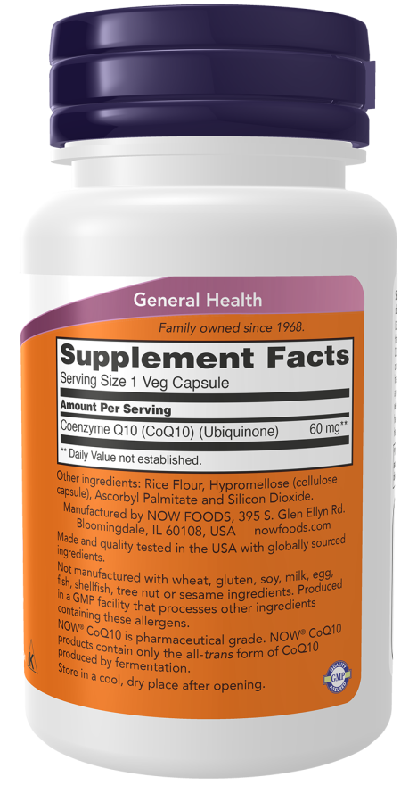CoQ10 60 mg - 60 Veg Capsules Bottle Right