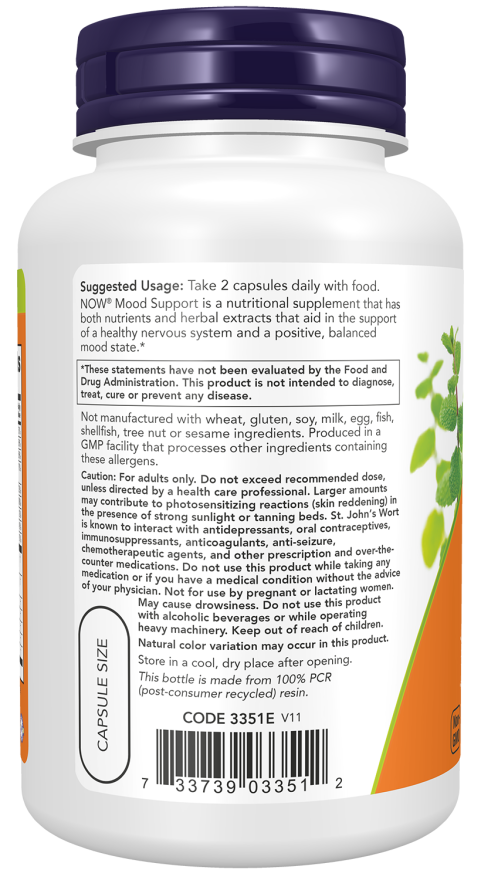 Mood Support - 90 Veg Capsules Bottle Left