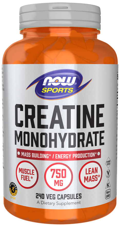 Creatine Monohydrate 750 mg - 240 Veg Capsules Bottle Front
