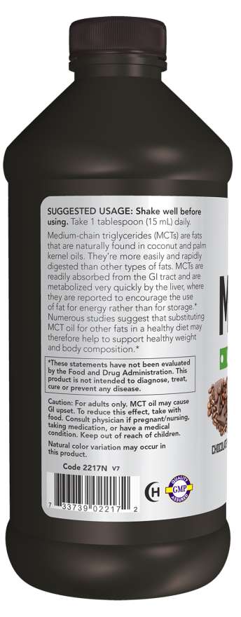 MCT Oil, Chocolate Mocha - 16 fl. oz. Left