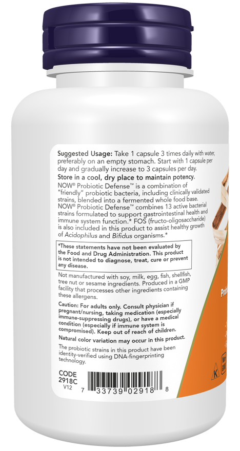 Probiotic Defense™ - 90 Veg Capsules Bottle Left