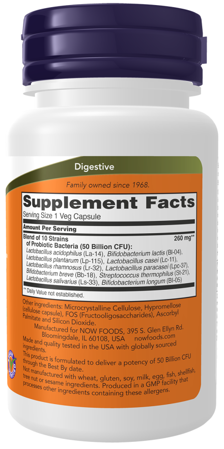 Probiotic-10™ 50 Billion - 50 Veg Capsules Bottle Right