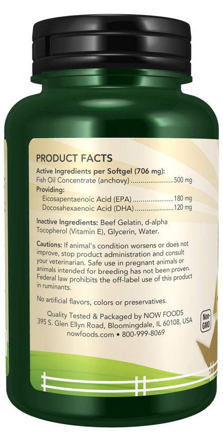 Omega-3 Mini Gels - 150 Softgels for Pets bottle Left