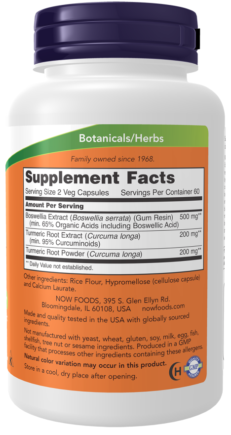 Boswellia Extract 250 mg - 120 Veg Capsules Bottle Right