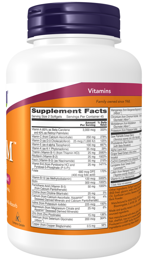 Adam™ Men's Multiple Vitamin - 90 Softgels Bottle Right