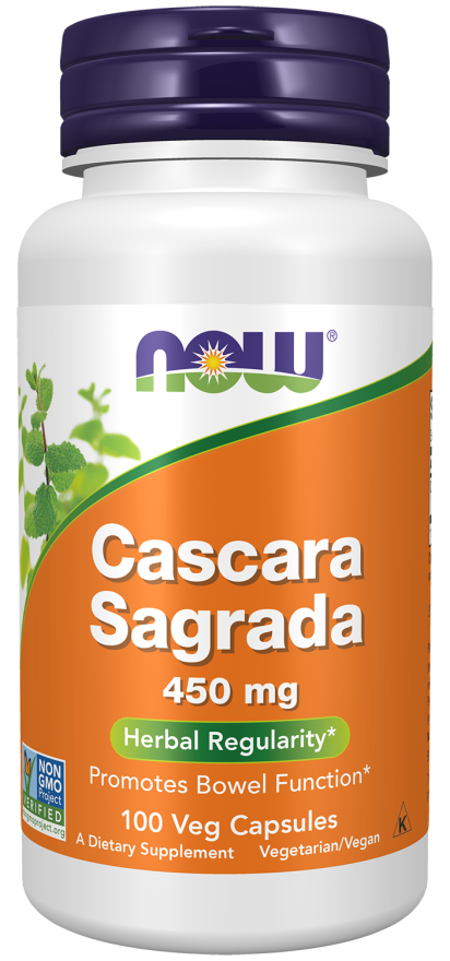 Cascara Sagrada 450 mg - 100 Veg Capsules Bottle Front