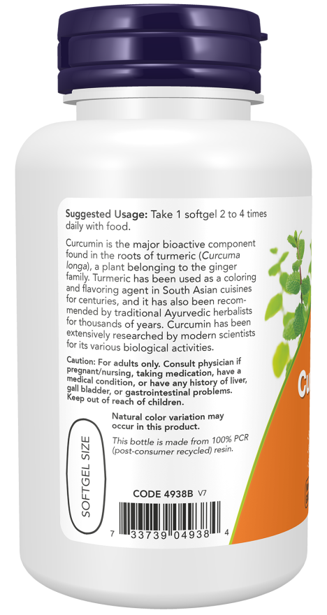 Turmeric Curcumin Gels - 60 Softgels Bottle Left