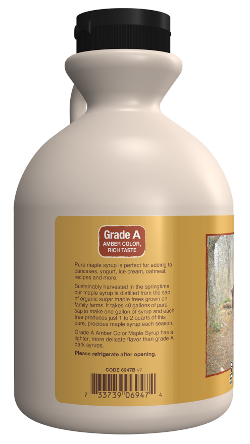 Maple Syrup, Organic Grade A Amber Color - 32 oz. Bottle Left