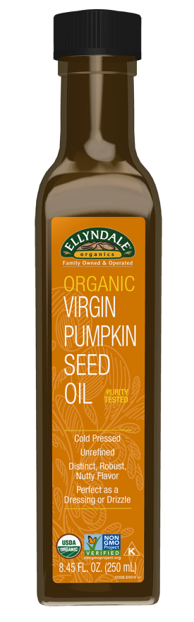 Virgin Pumpkin Seed Oil, Organic - 8.45 oz. Bottle Front 