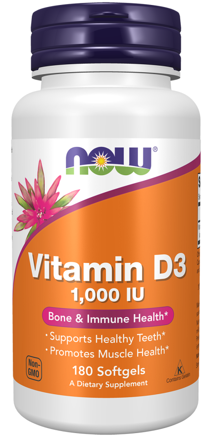 Vitamin D-3 1000 IU - 180 Softgels Bottle Front