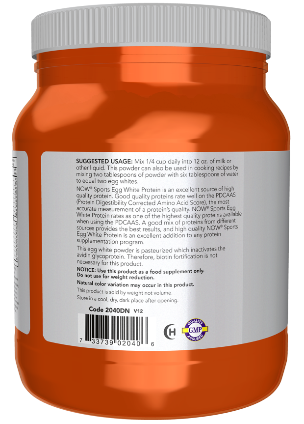 Egg White Protein, Unflavored Powder - 1.2 lb. Bottle Left