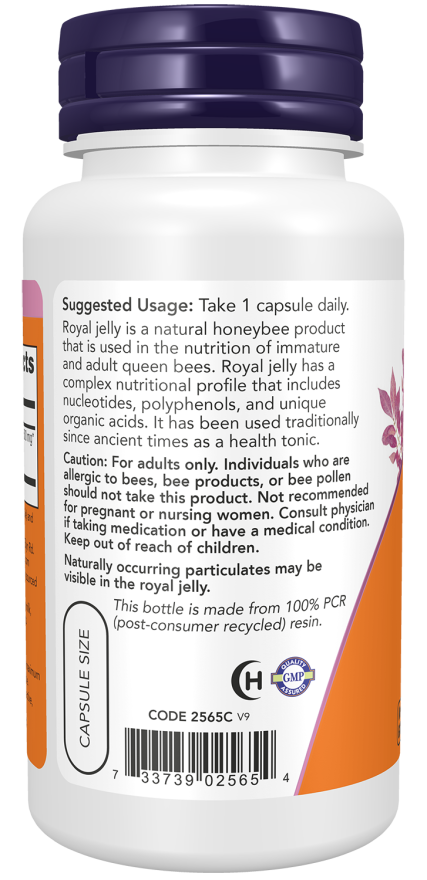 Royal Jelly - 60 Veg Capsules Bottle Left