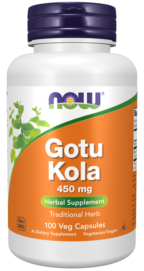 Gotu Kola 450 mg - 100 Veg Capsules Bottle Front