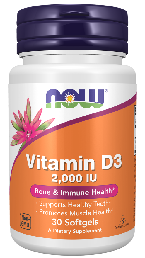 Vitamin D-3 2000 IU - 30 Softgels Bottle Front