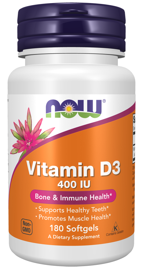 Vitamin D-3 400 IU - 180 Softgels Bottle Front