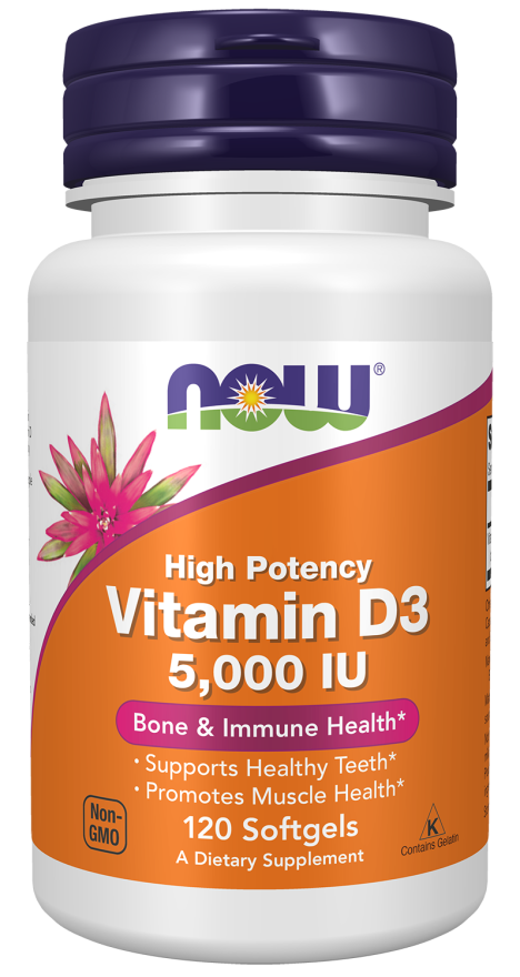 Vitamin D-3 5000 IU - 120 Softgels Bottle Front