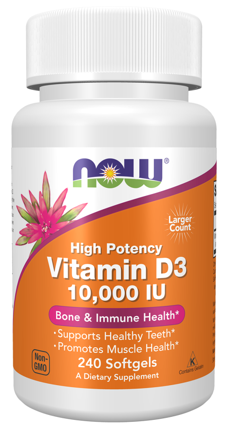 Vitamin D-3 10,000 IU - 240 Softgels Bottle Front