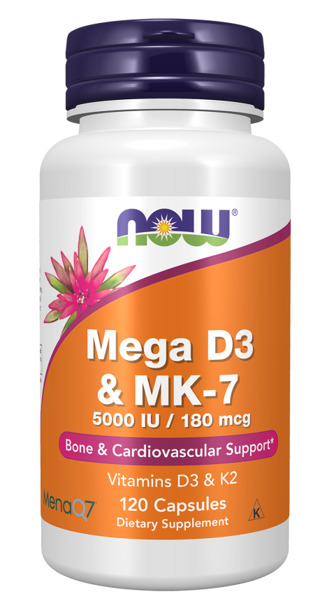 Mega D-3 & MK-7 - 120 Capsules Bottle Front