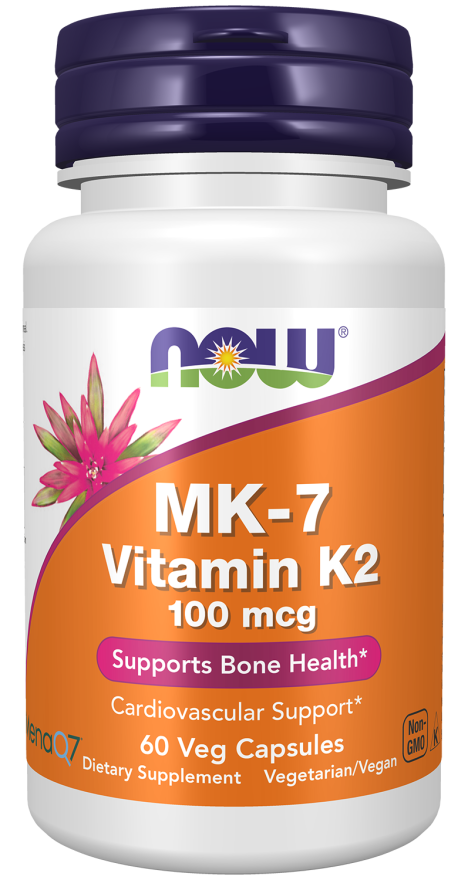 MK-7 Vitamin K-2 100 mcg - 60 Veg Capsules Bottle Front