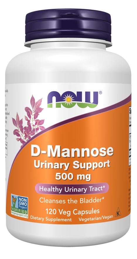 D-Mannose 500 mg - 120 Veg Capsules Bottle Front