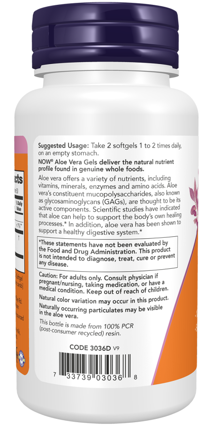 Aloe Vera 10,000 mg - 100 Softgels Bottle Left