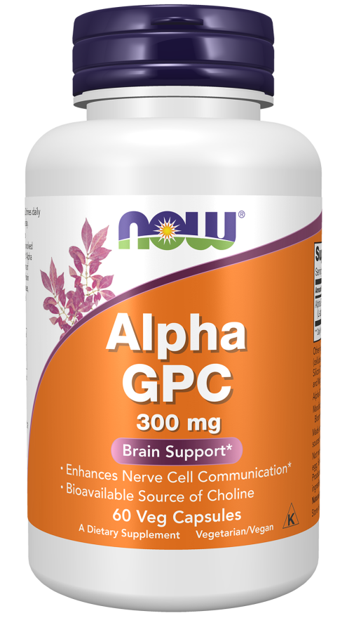 Alpha GPC 300 mg - 60 Veg Capsules Bottle Front