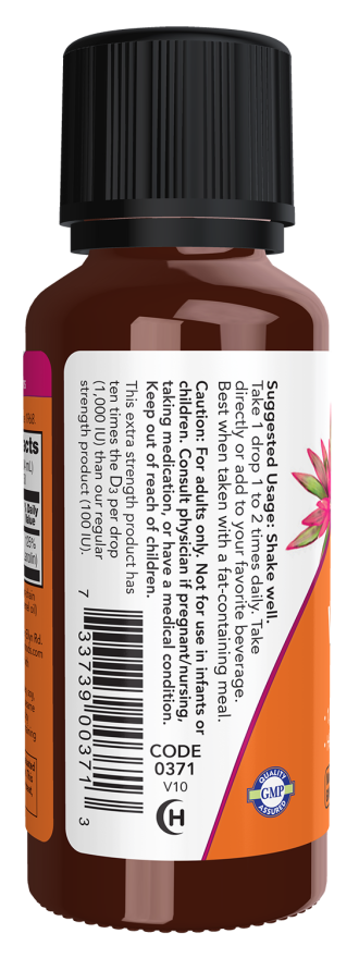 Vitamin D-3 Liquid, Extra Strength - 1 fl. oz. Bottle Left