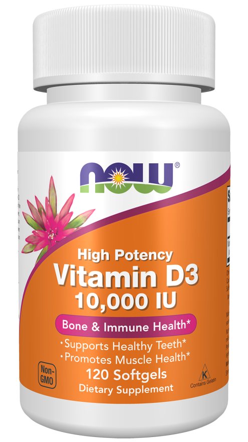  Vitamin D-3 10,000 IU - 120 Softgels Bottle Front