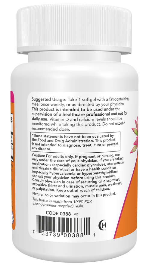 Vitamin D-3 50,000 IU - 12 Softgels Bottle Left