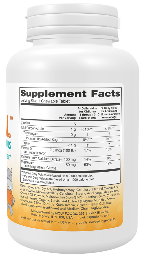 Kid Cal - 100 Chewables Bottle Right