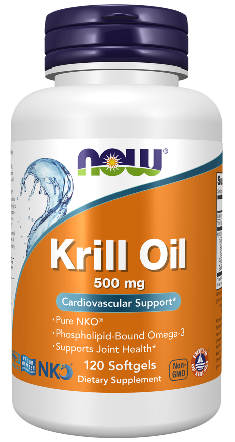 Krill Oil 500 mg - 120 Softgels Bottle Front